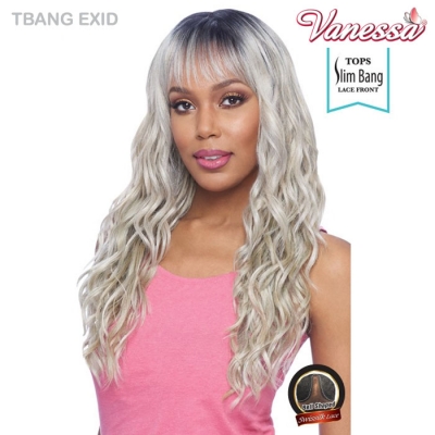 Vanessa Synthetic Hair Tops Slim Bang Swissilk Lace Front Wig - TBANG EXID